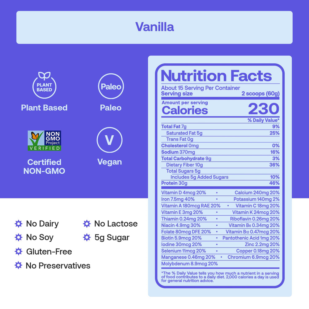 Happy Viking scoop on spoon showing single serving protein amount