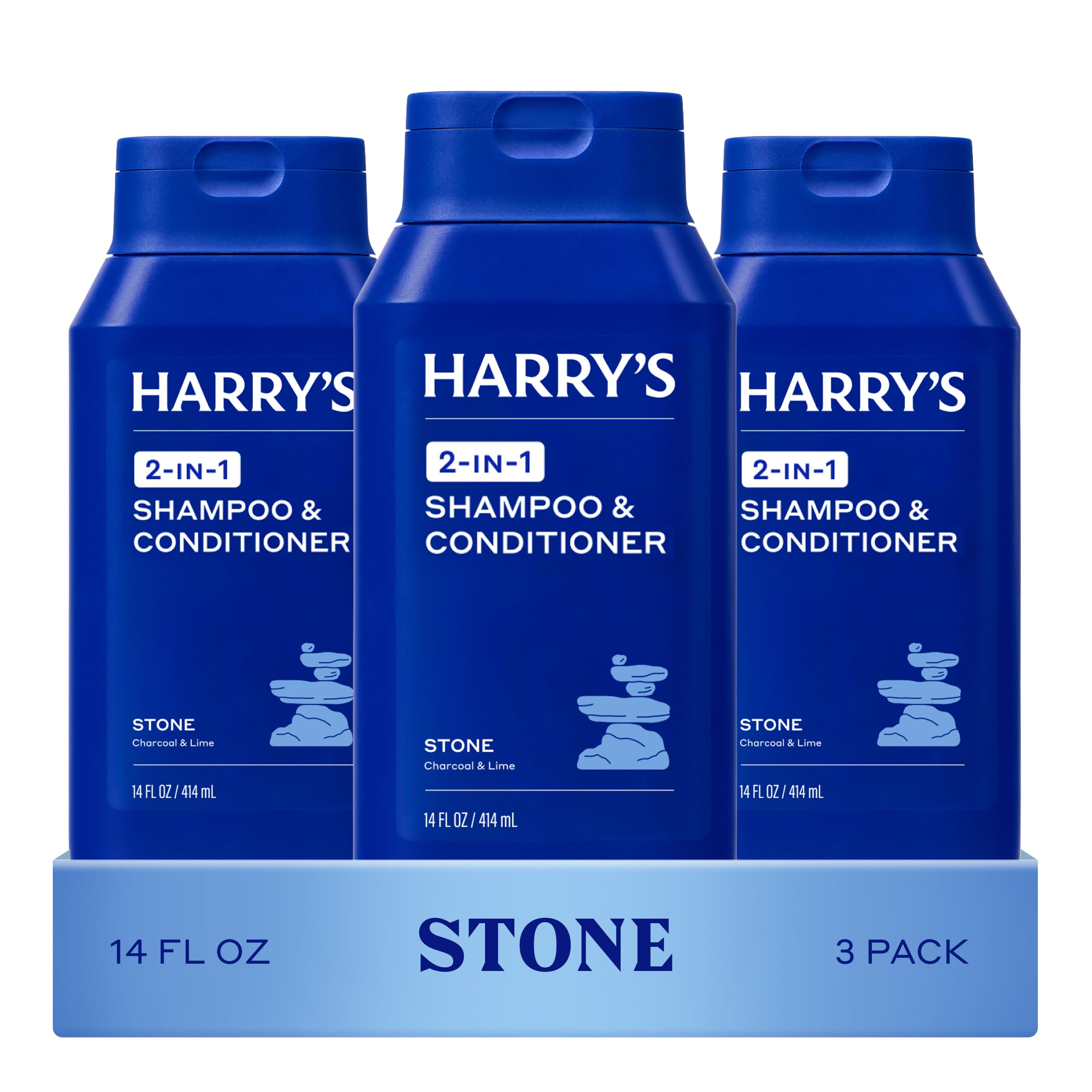 Harry's envase frontal del 2 in 1 mostrando diseño y uso fácil