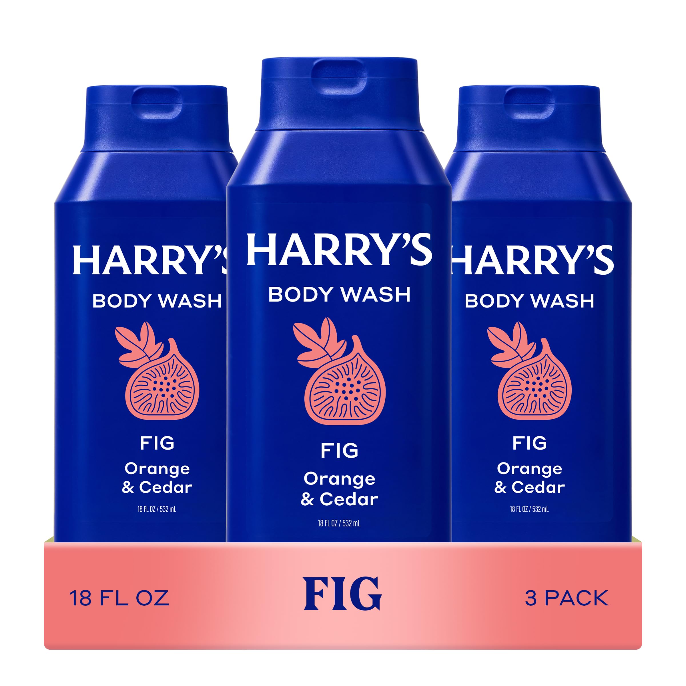 Harry's frasco frontal Fig mostrando diseño y volumen, práctico y elegante