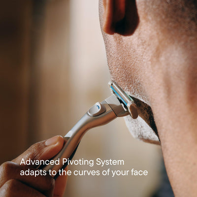 Harry's cartucho en acción adaptándose a los contornos del rostro