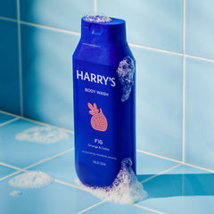 Harry's gel Fig usado en la piel, limpieza eficaz y sensación suave
