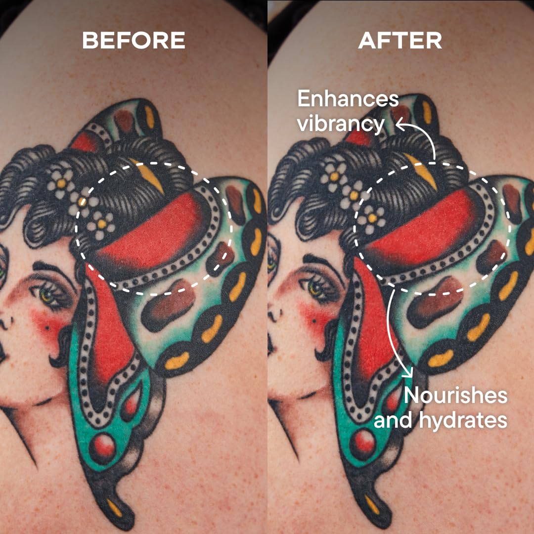 Harry’s Tattoo Frost etiqueta y lista de ingredientes que resalta fórmula segura