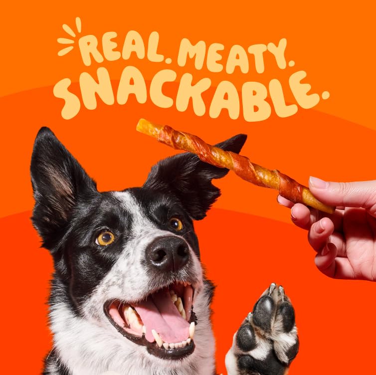 Hartz Oinkies perro pequeño masticando con satisfacción y fácil digestión