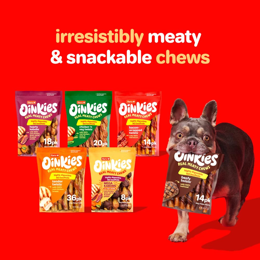 Hartz Oinkies perro senior disfrutando de un premio suave y sabroso