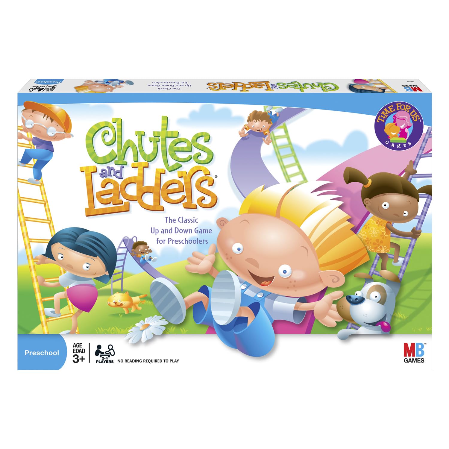 Hasbro Chutes and Ladders tablero frontal colorido, atrae atención de niños