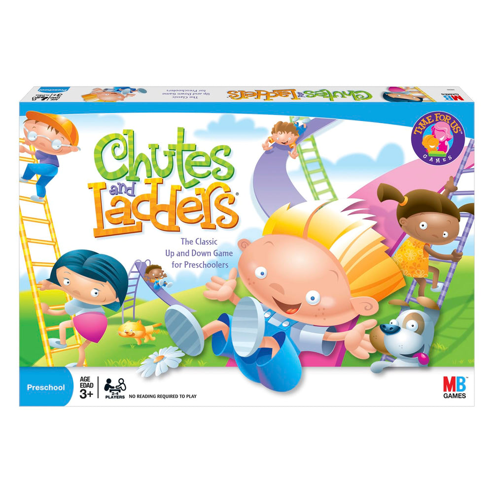 Hasbro Chutes and Ladders tablero frontal colorido, atrae atención de niños