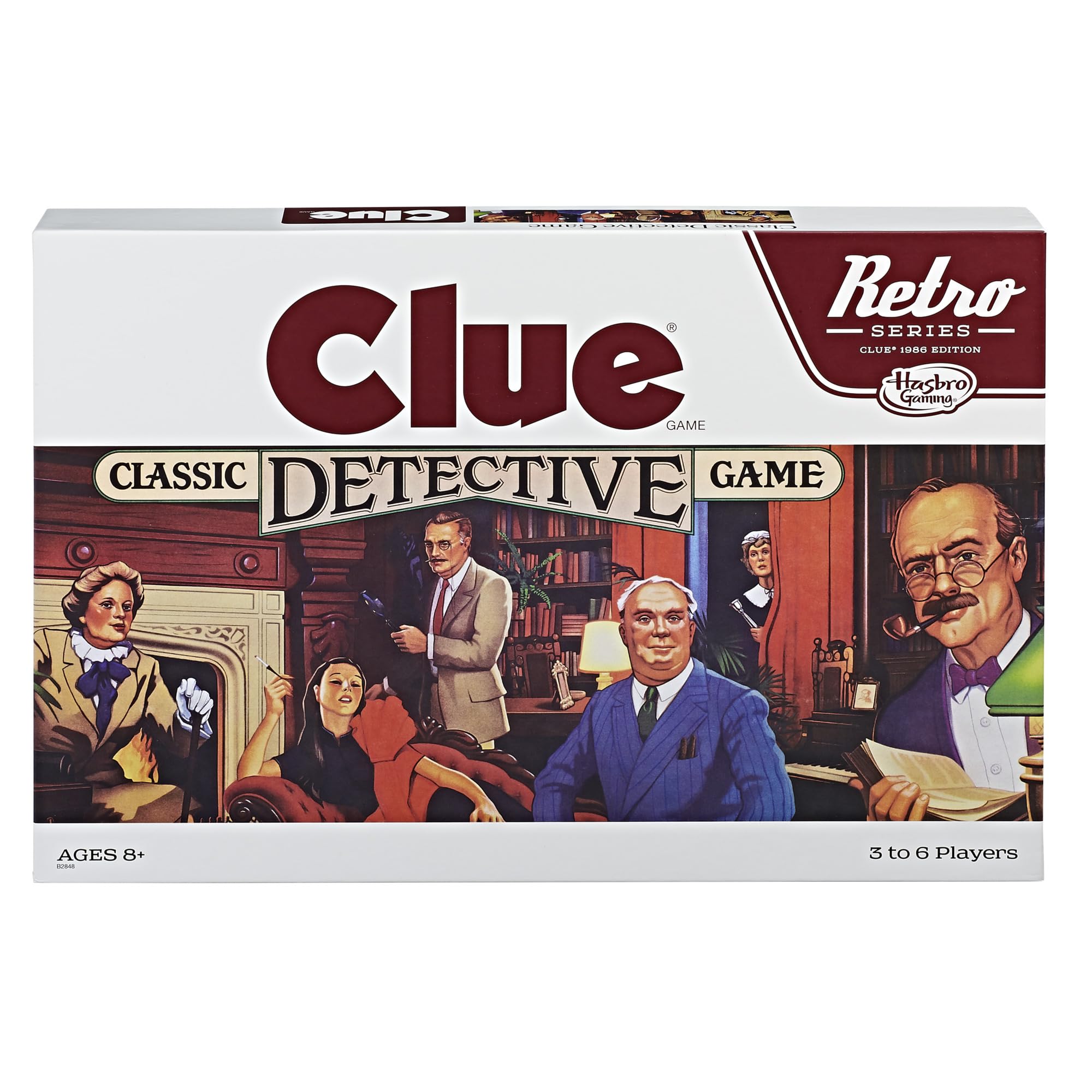 Hasbro Gaming vista frontal del empaque que destaca el diseño retro y facilita la identificación