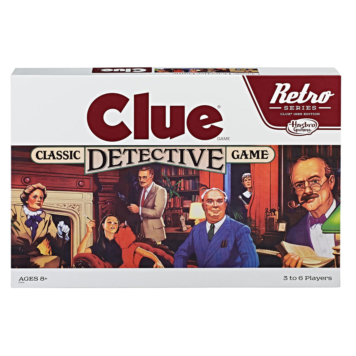 Hasbro Gaming vista frontal del empaque que destaca el diseño retro y facilita la identificación