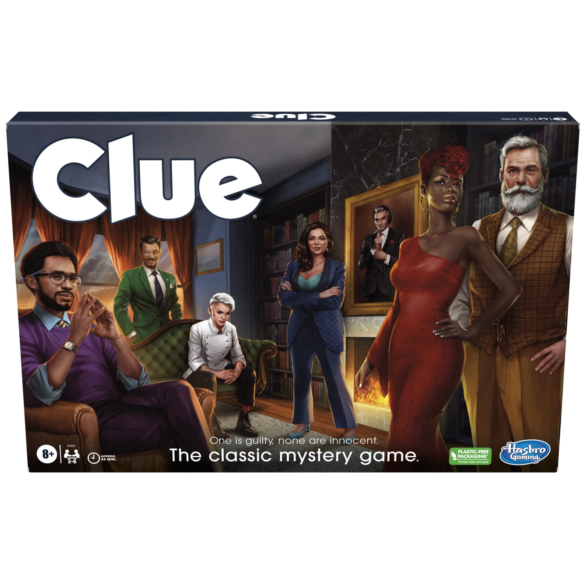 Hasbro Gaming tablero frontal mostrando la mansión y ruta de investigación