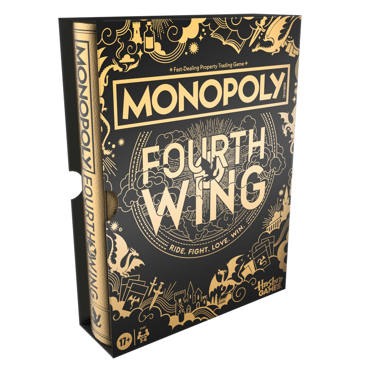 Hasbro Gaming empaque tipo libro dorado, atractivo para coleccionar