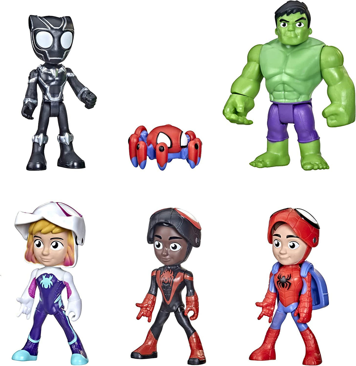 Hasbro front packaging showing all included action figures and benefits