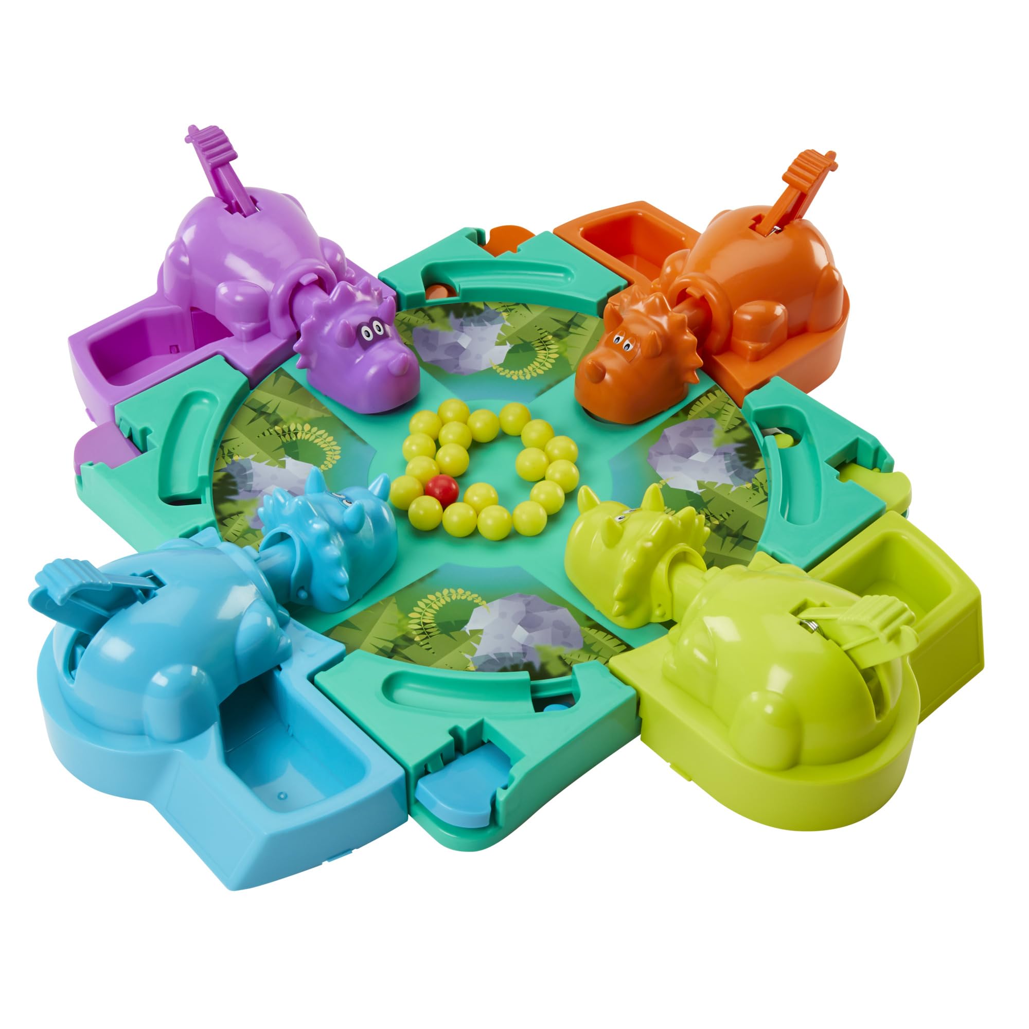 Hasbro dino escena de fiesta infantil con el juego en mesa y niños participando