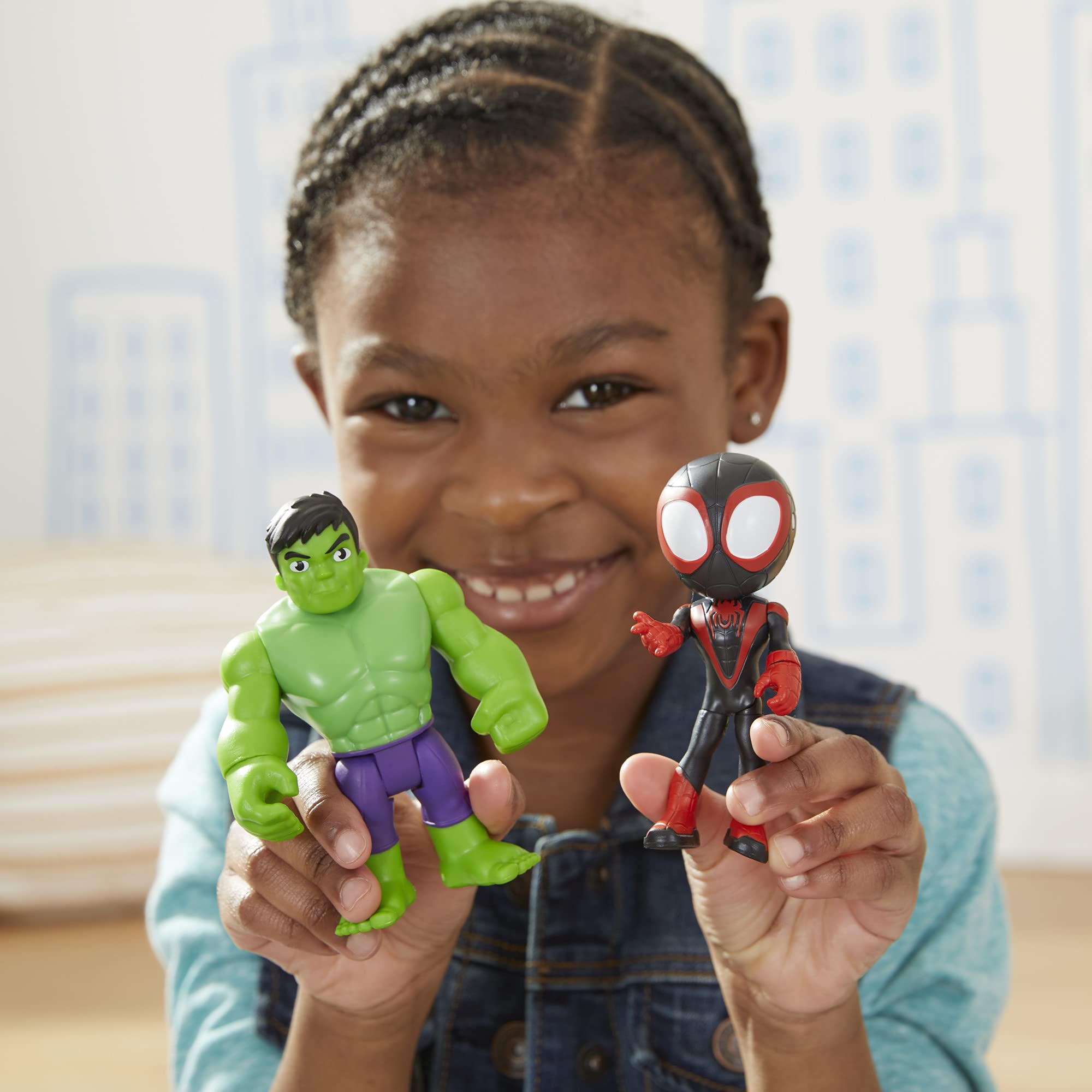 Hasbro Trace-E with backpack accessory clipped to Spidey for interactive fun