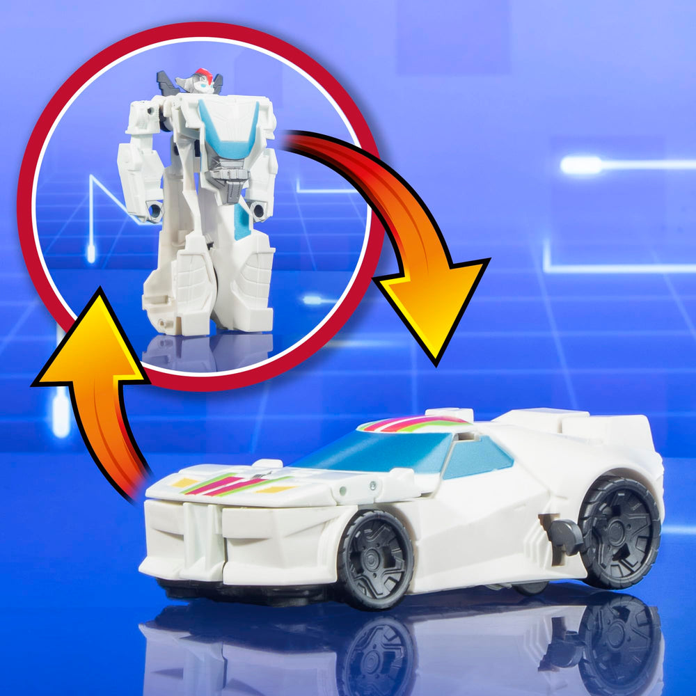 Hasbro figure in motion landing to convert demonstrating easy one-step flip