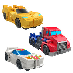 Hasbro Optimus Prime robot close-up highlighting sculpted detail and poseability