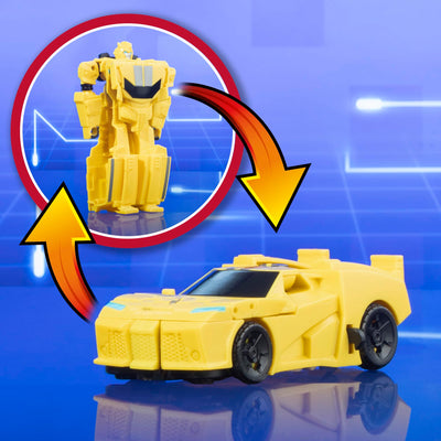 Hasbro three figures lineup next to ruler showing 4-inch scale for portability