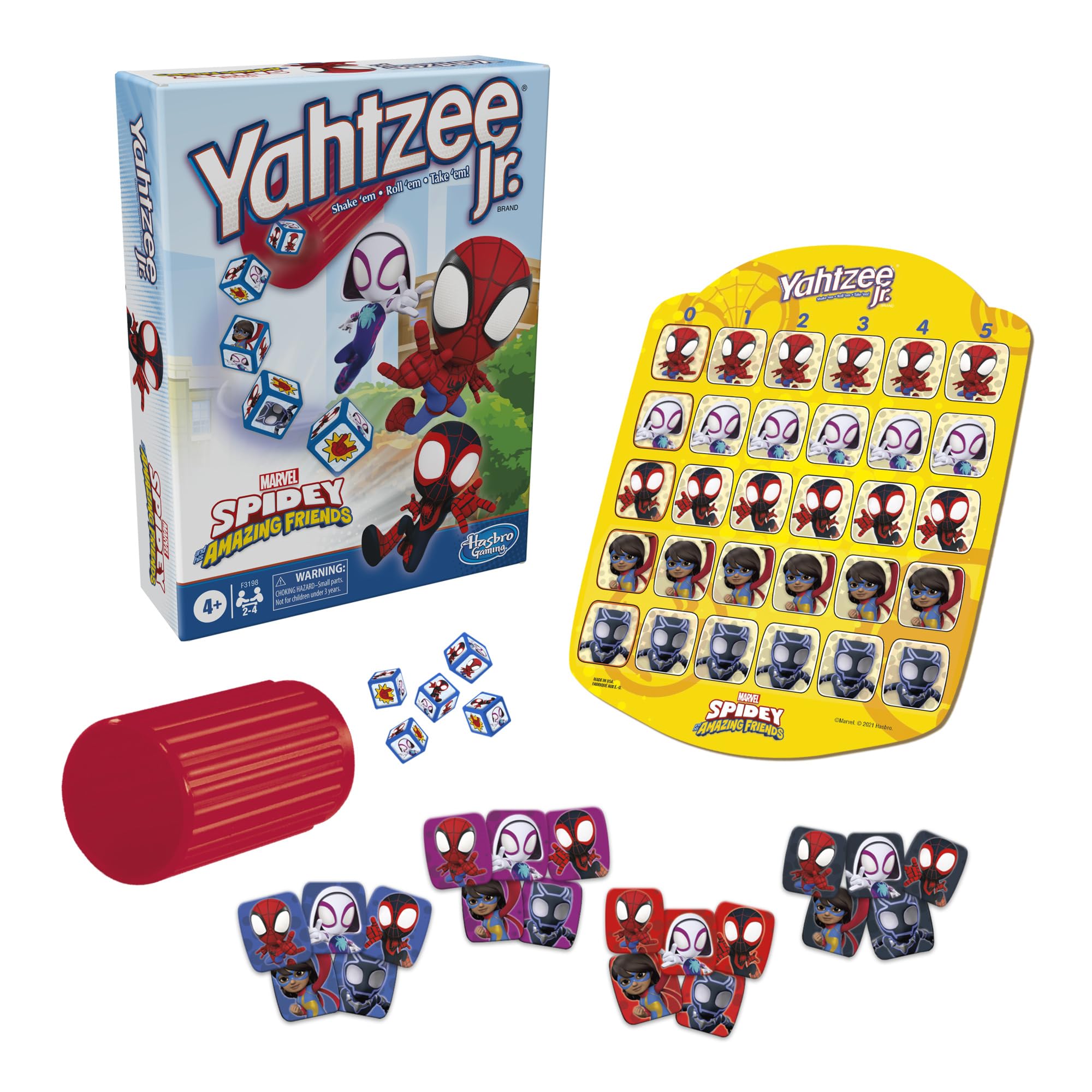 Hasbro Gaming dados con símbolos Thwip y Green Goblin fomentando emoción en cada tirada