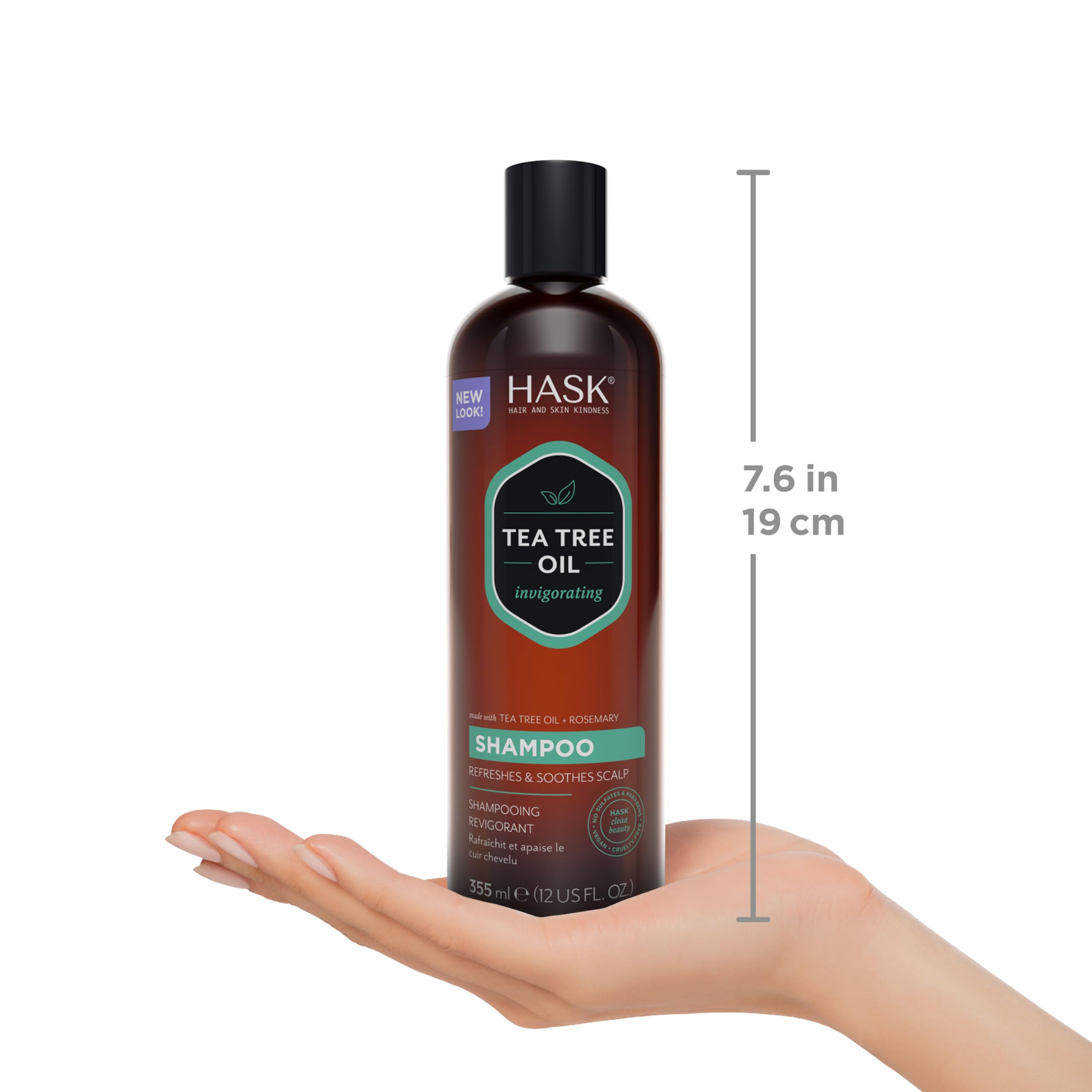 HASK botellas 12oz para comparar tamaño y fácil manejo diario