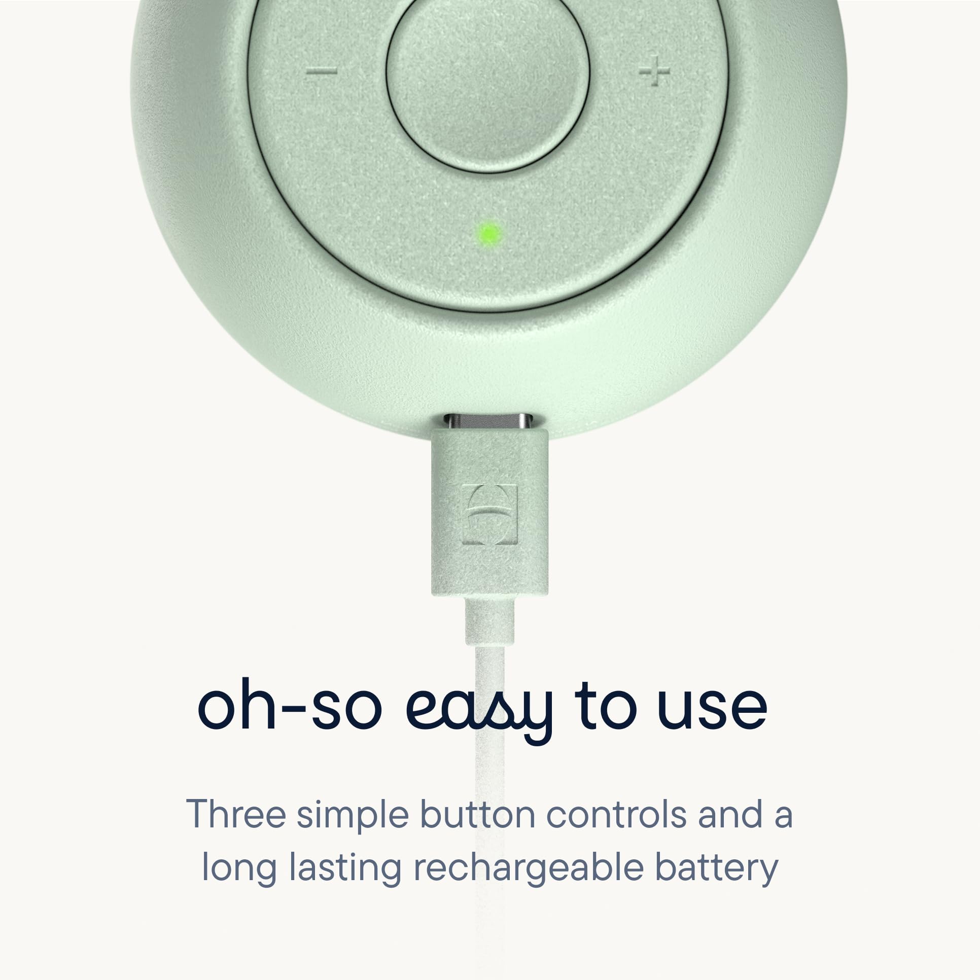 Hatch Baby hatch go mostrando puerto USB‑C para carga rápida