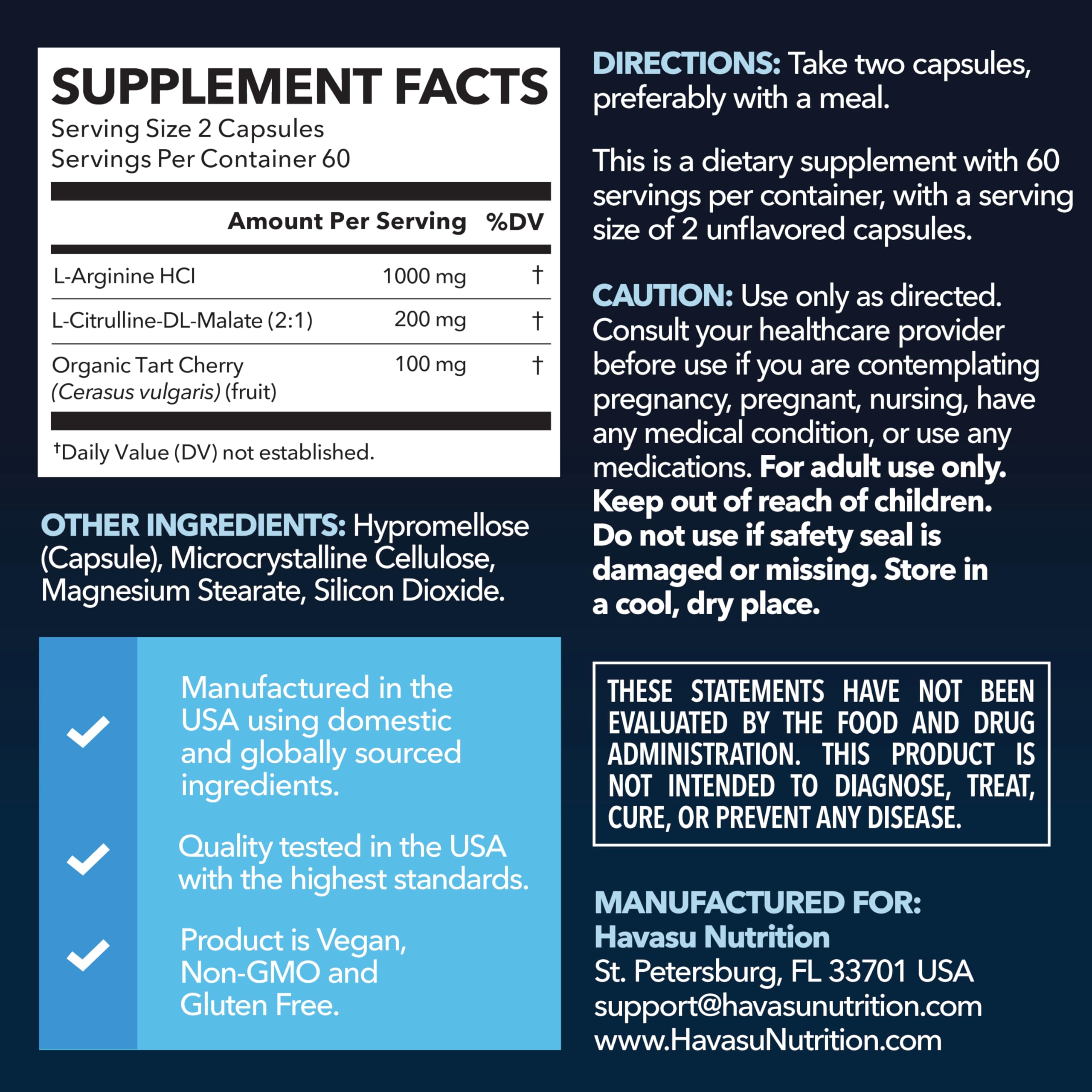 HAVASU NUTRITION cápsulas apiladas detalle fácil de ingerir