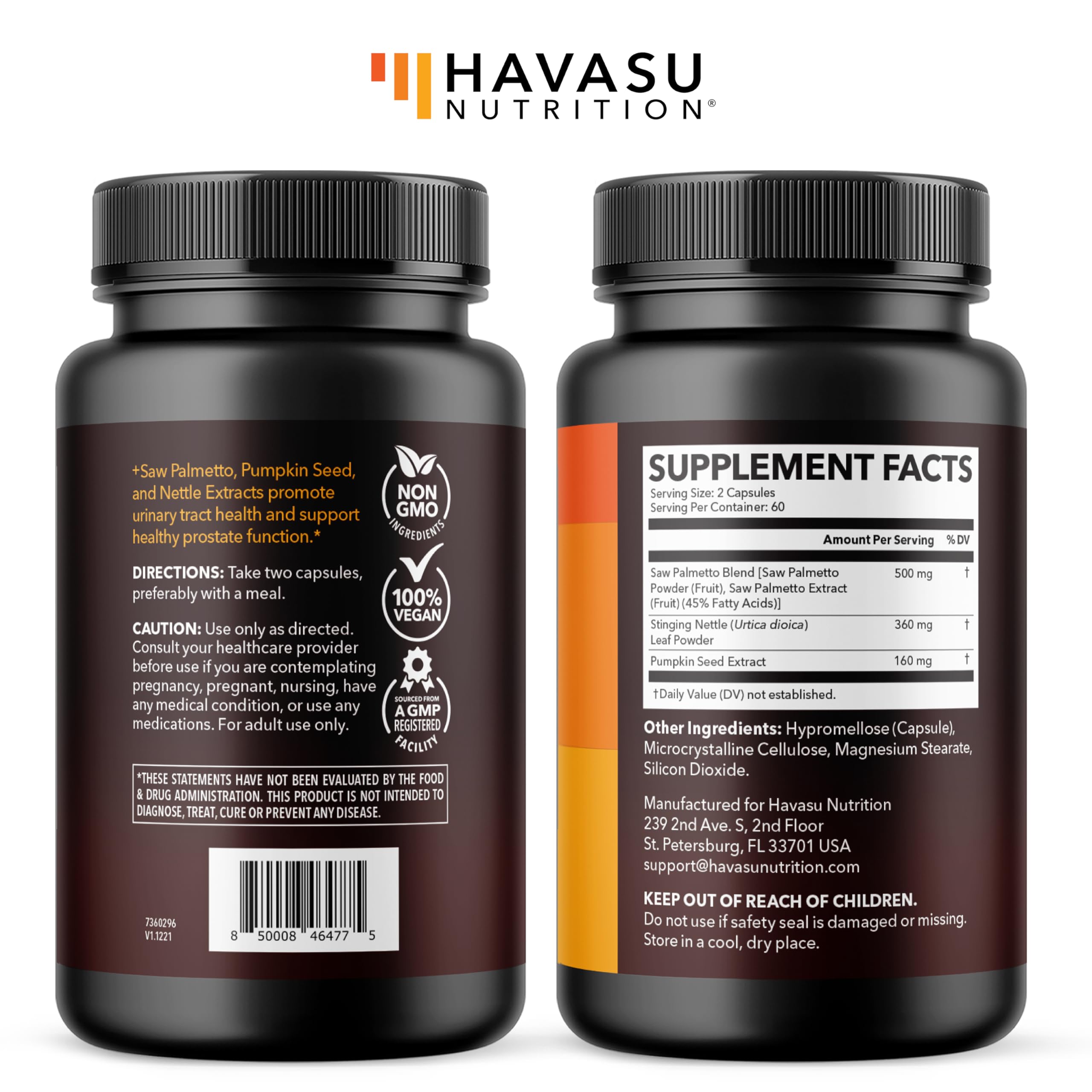 HAVASU NUTRITION semillas de calabaza y ortiga mostrando ingredientes clave
