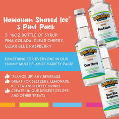 Hawaiian Shaved Ice etiqueta en primer plano mostrando ingredientes claros