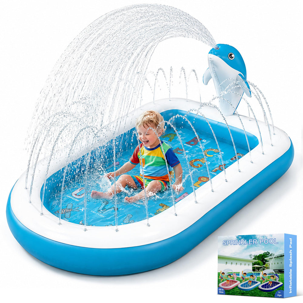 Hayiwel vista frontal de la piscina inflable mostrando área de chapoteo segura