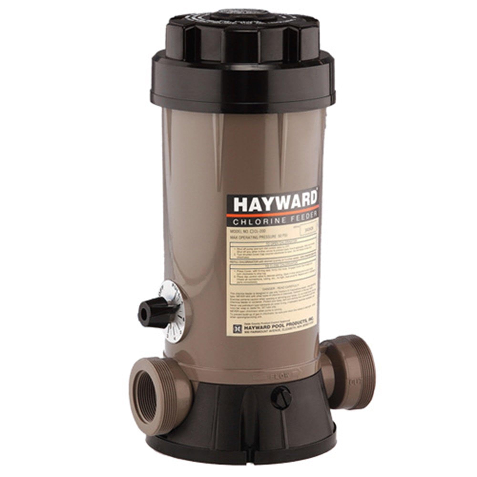 Hayward CL200EF front view showing feeder housing and control dial for reliable sanitation