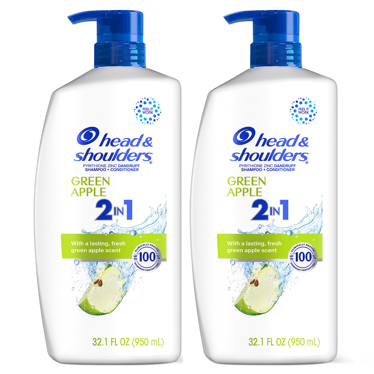 Head & Shoulders frontal del pack doble mostrando tamaño y aroma