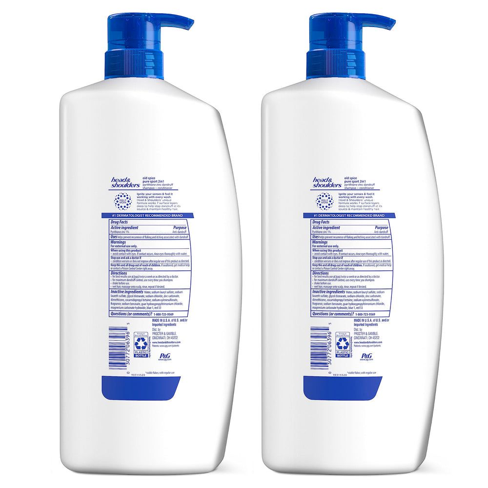 Head & Shoulders cierre y base de la botella, diseño robusto y almacenamiento estable