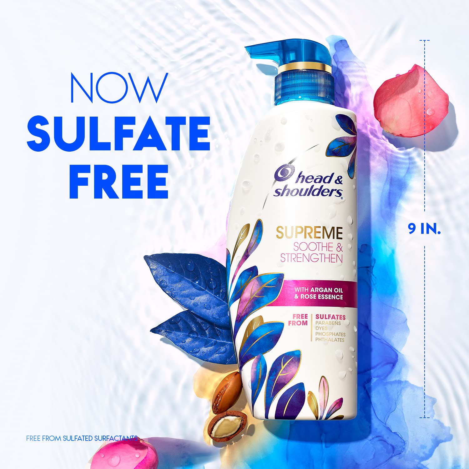 Head & Shoulders primer plano del envase que destaca la fórmula sin sulfatos