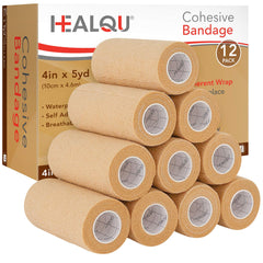 Healqu embalaje frontal mostrando pack de 12 rollos y beneficios