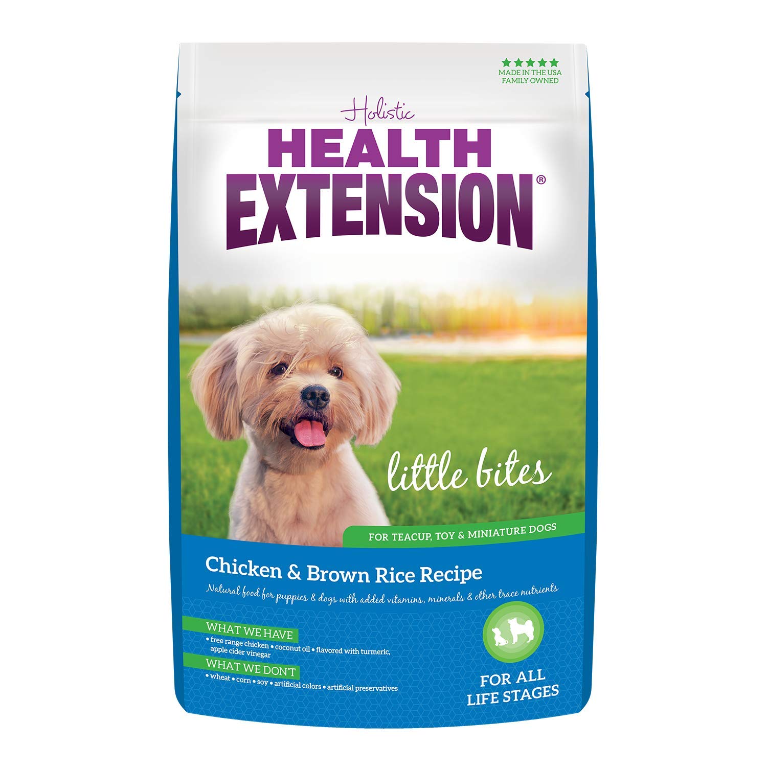 Health Extension paquete delantero mostrando marca y receta, ayuda a identificar producto