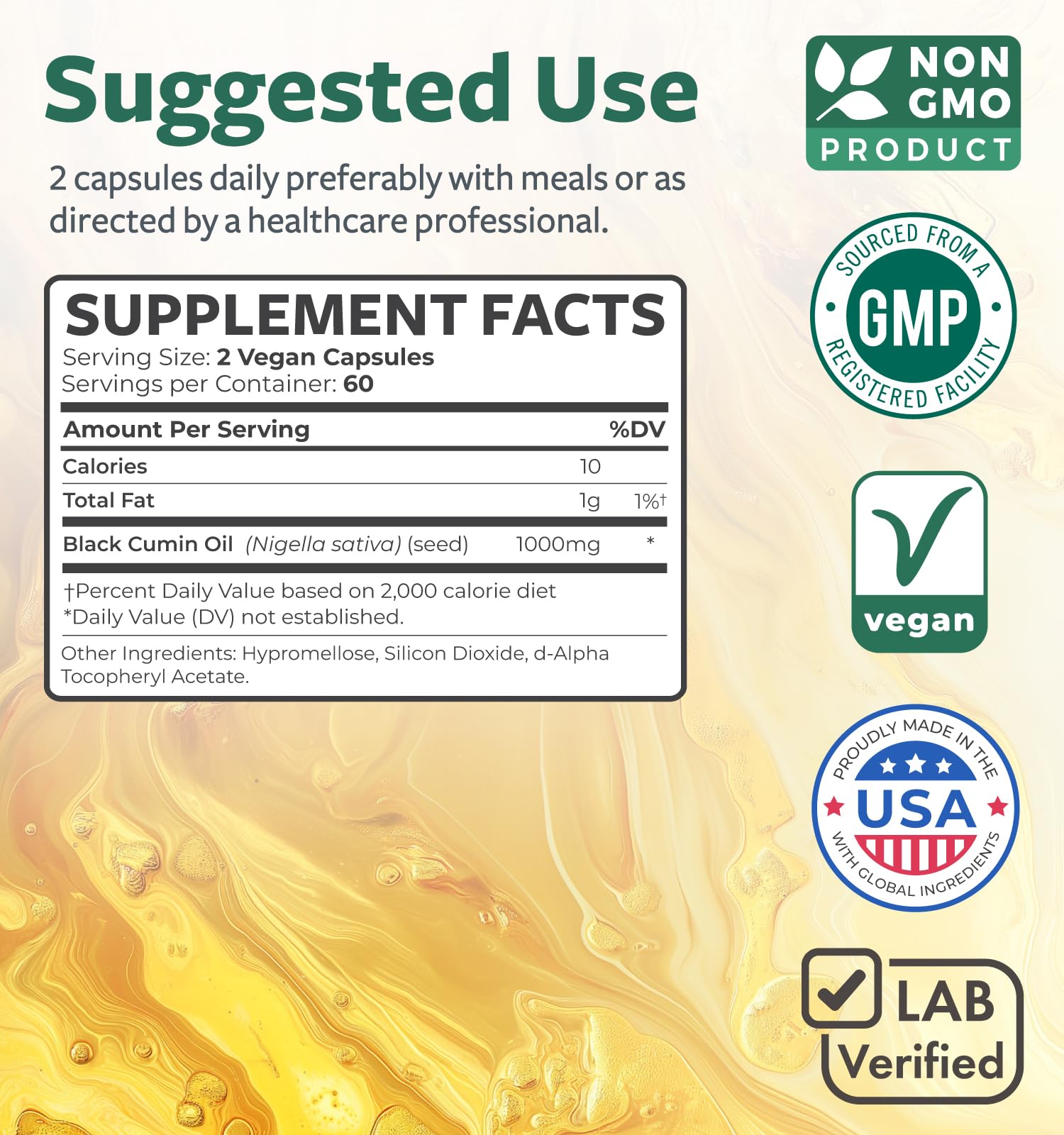 Healths Harmony serving-size image with two capsules demonstrating 1000mg per serving benefit