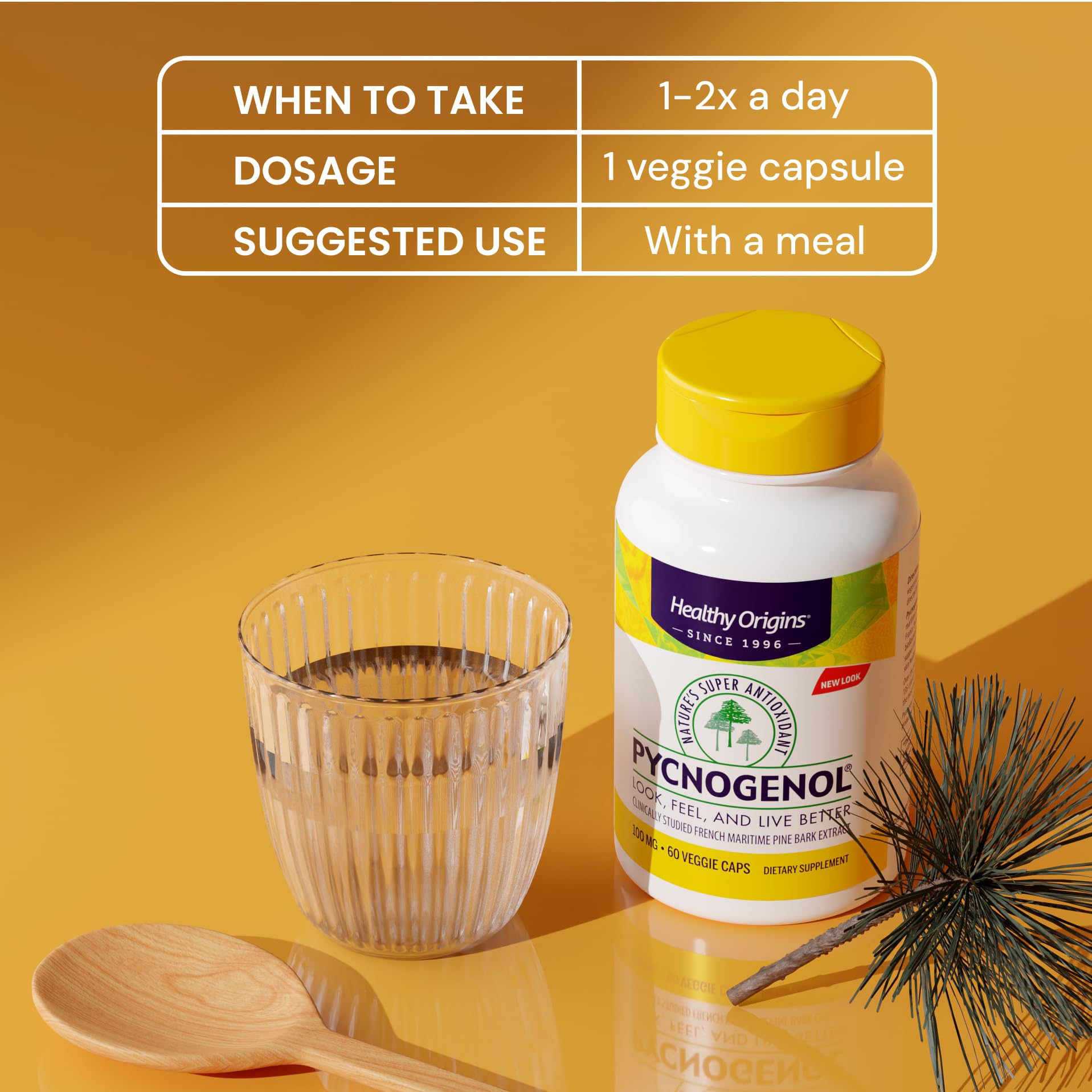 Hand holding one Healthy Origins capsule illustrating serving size ease