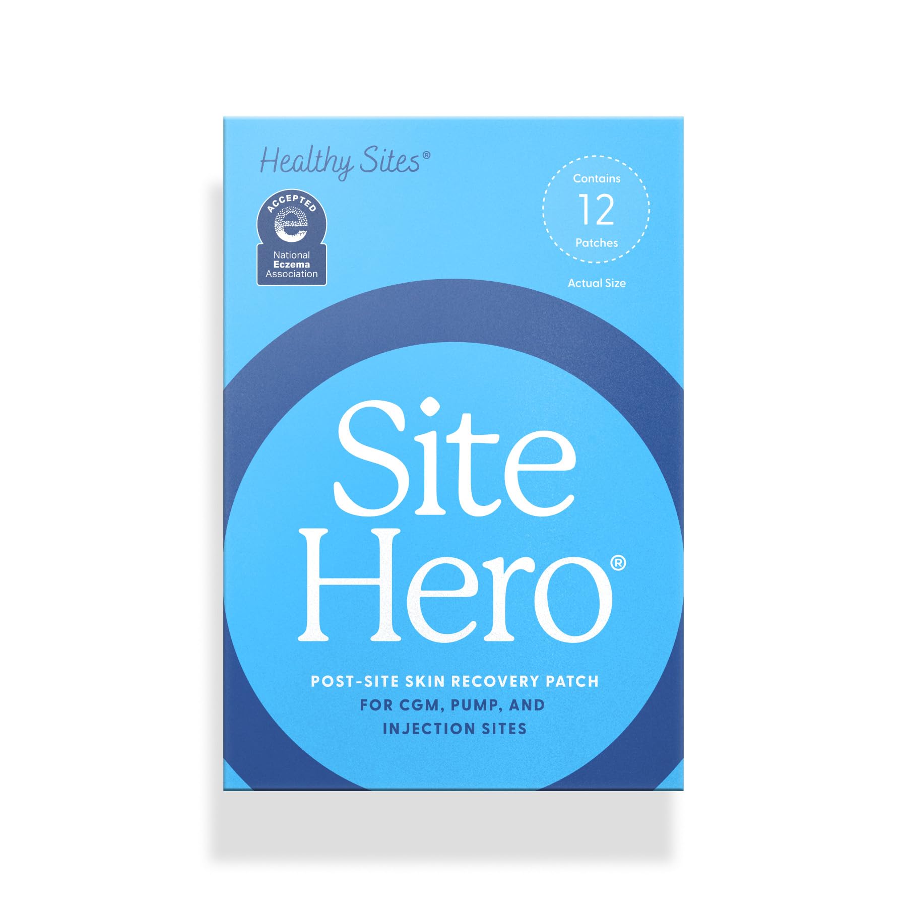 Healthy Sites empaque frontal del pack de 12 con información clara y compacta
