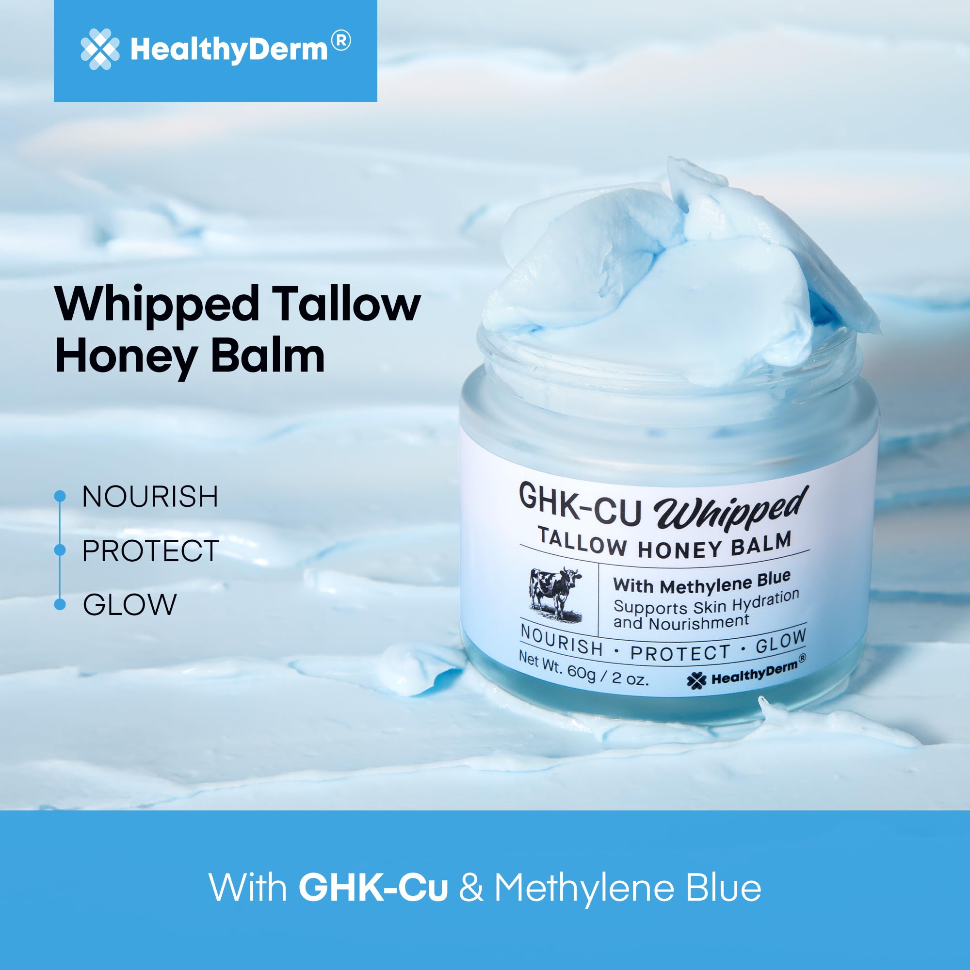 HealthyDerm comparación de tamaño 2oz para percepción real del producto