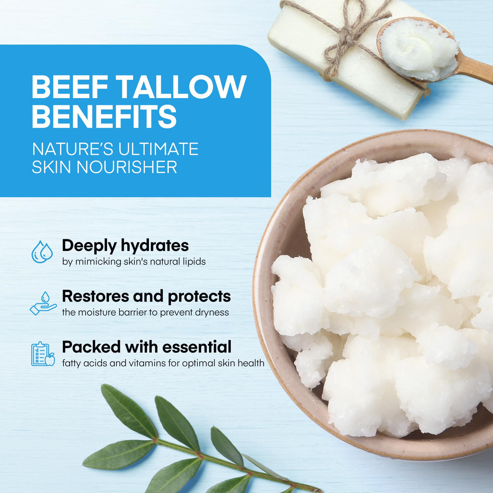 HealthyDerm manteca de res en bruto ilustrando lípidos naturales beneficiosos