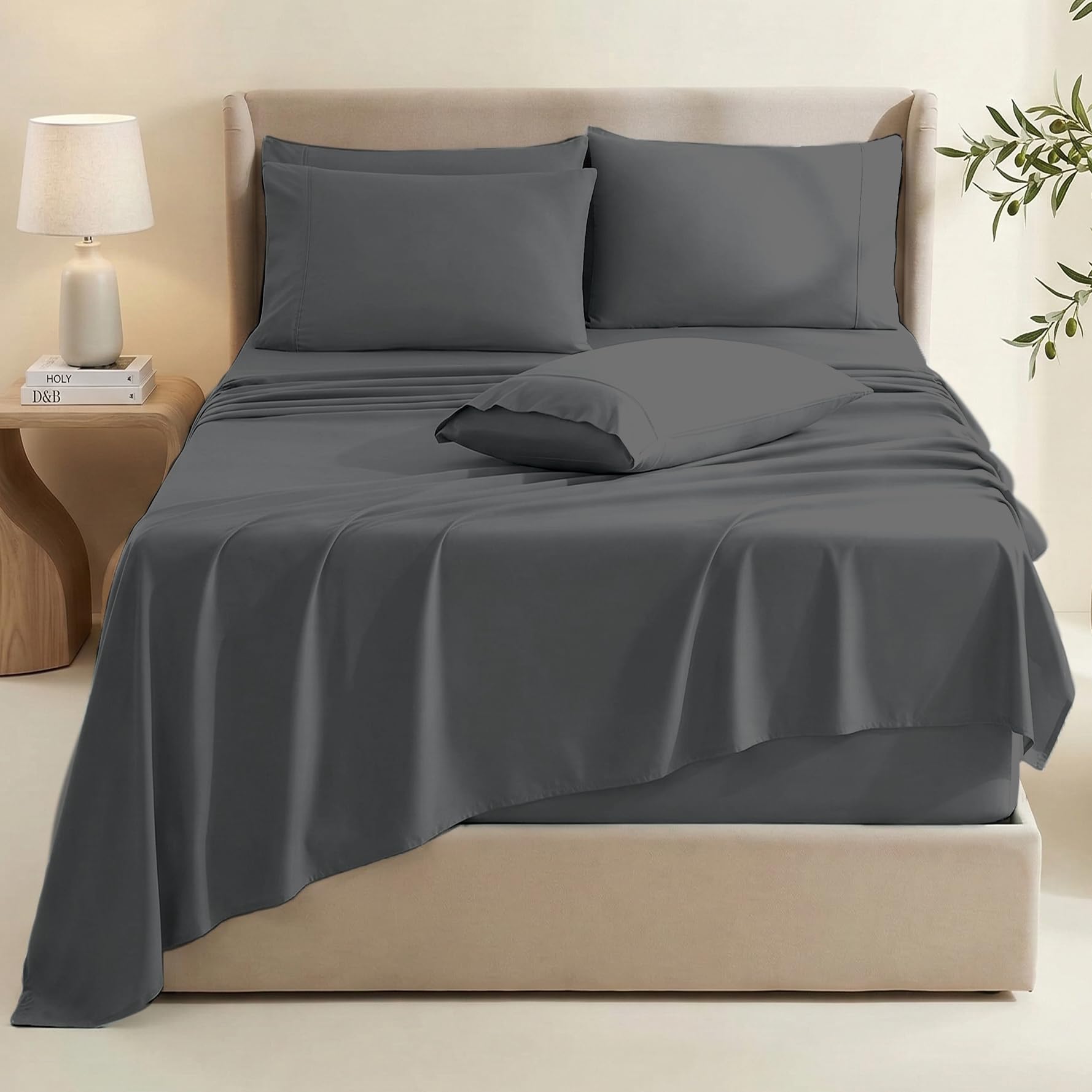Hearth & Harbor detalle de microfibra doble cepillada, textura suave al tacto