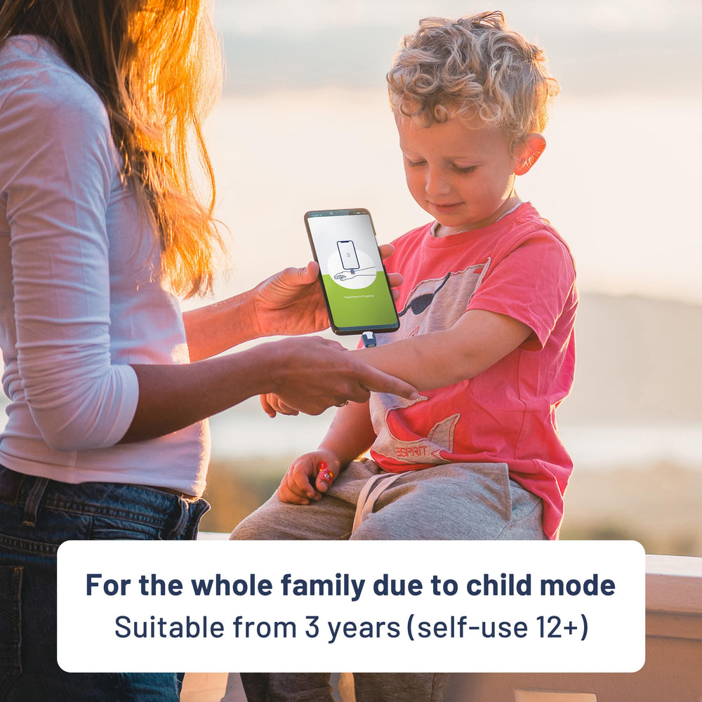 heat it junto a un teléfono, comparación de tamaño que muestra portabilidad