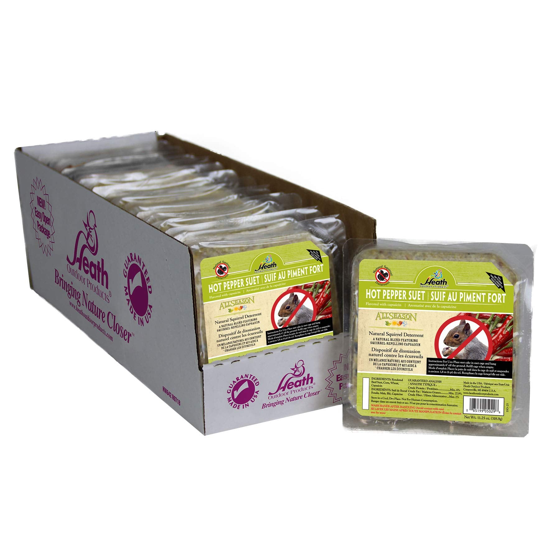 Heath Outdoor primer plano de textura del suet que muestra ingredientes y atractivo