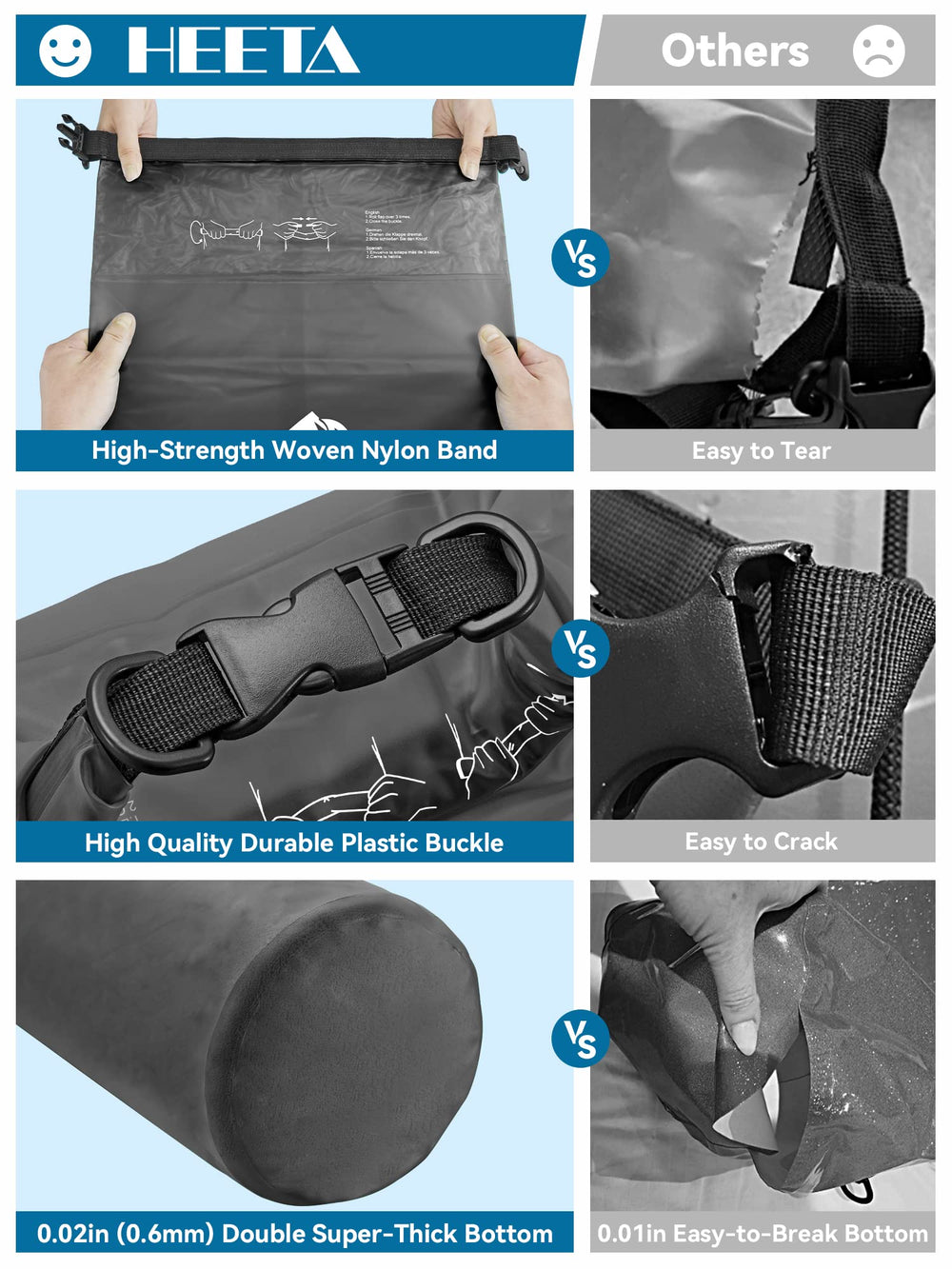 HEETA waterproof phone case inside bag showing touchscreen use benefit