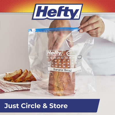 Hefty bolsa de pie mientras se llena, evita derrames al preparar comidas