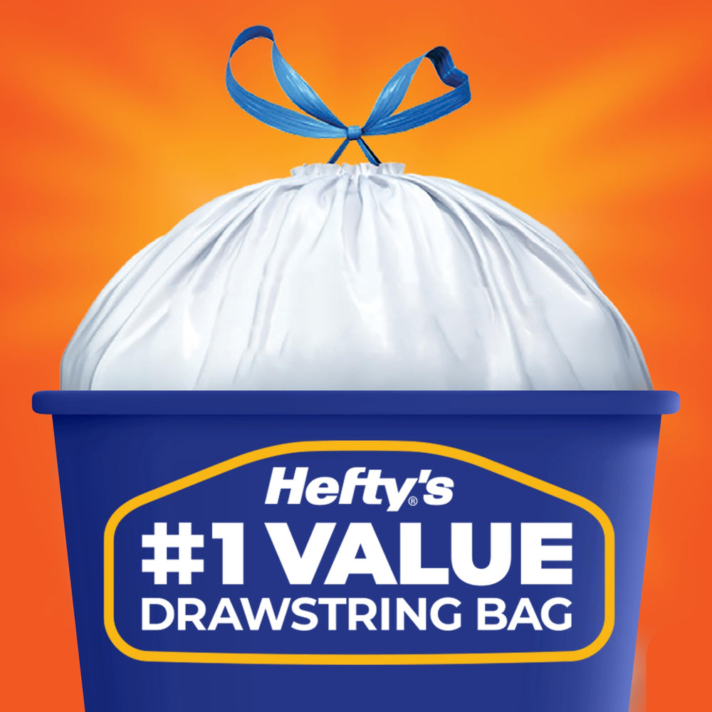 Hefty etiqueta con información del producto y garantía de satisfacción