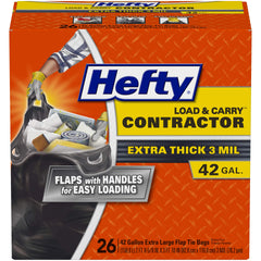Hefty paquete frontal con 26 bolsas mostrando volumen y conveniencia
