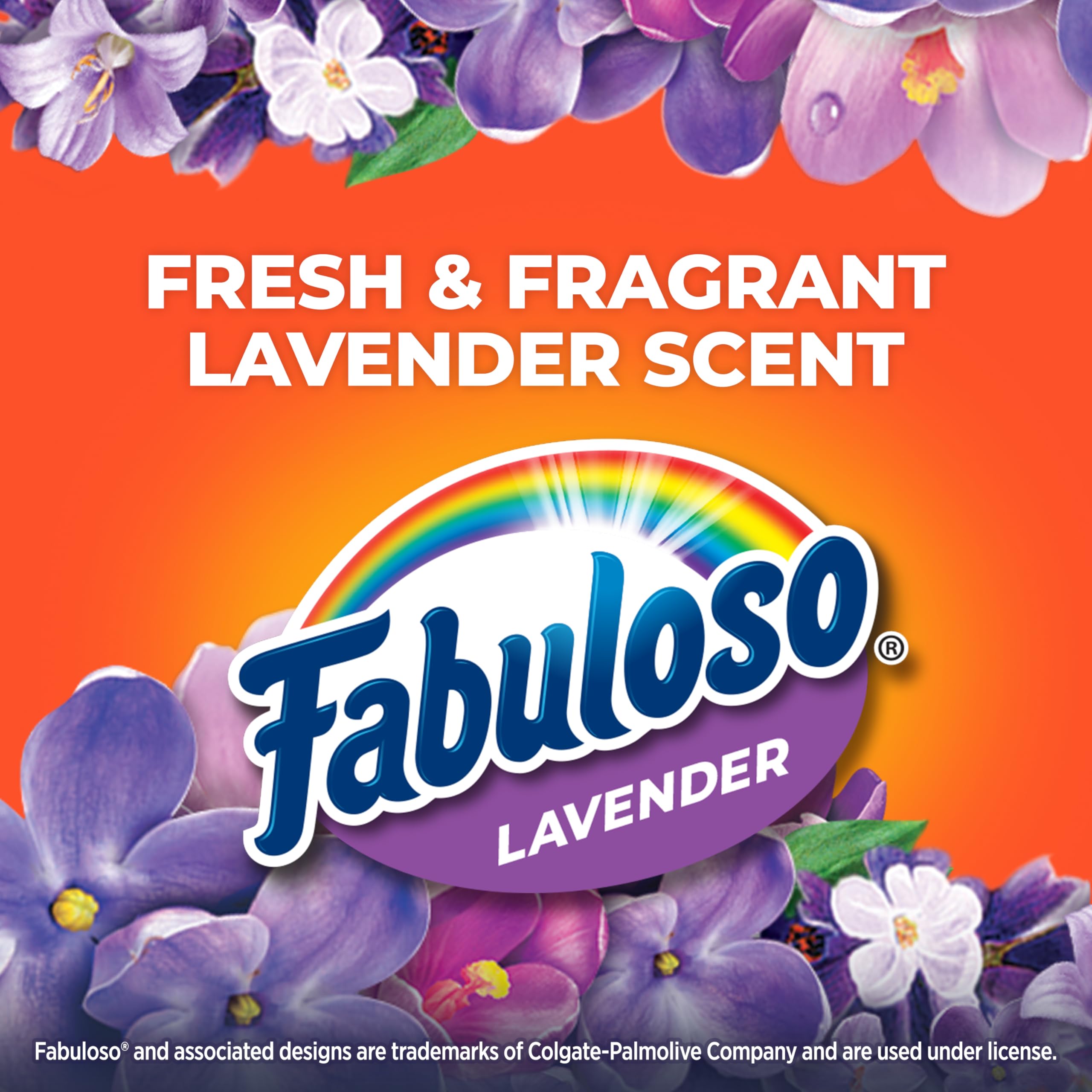 Hefty label with Fabuloso Lavender and Arm and Hammer odor-control branding
