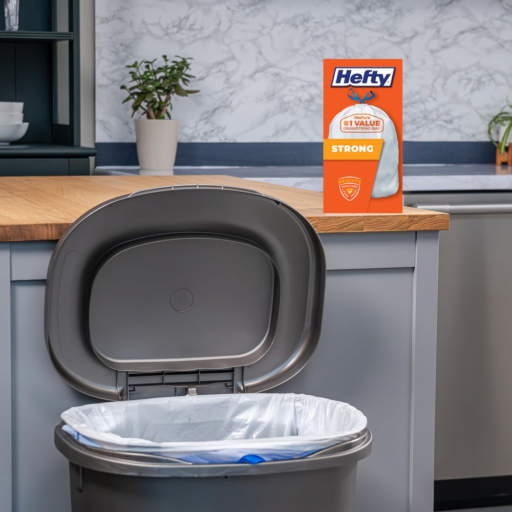 Hefty primer plano del material reforzado que resiste pinchazos y rasgaduras