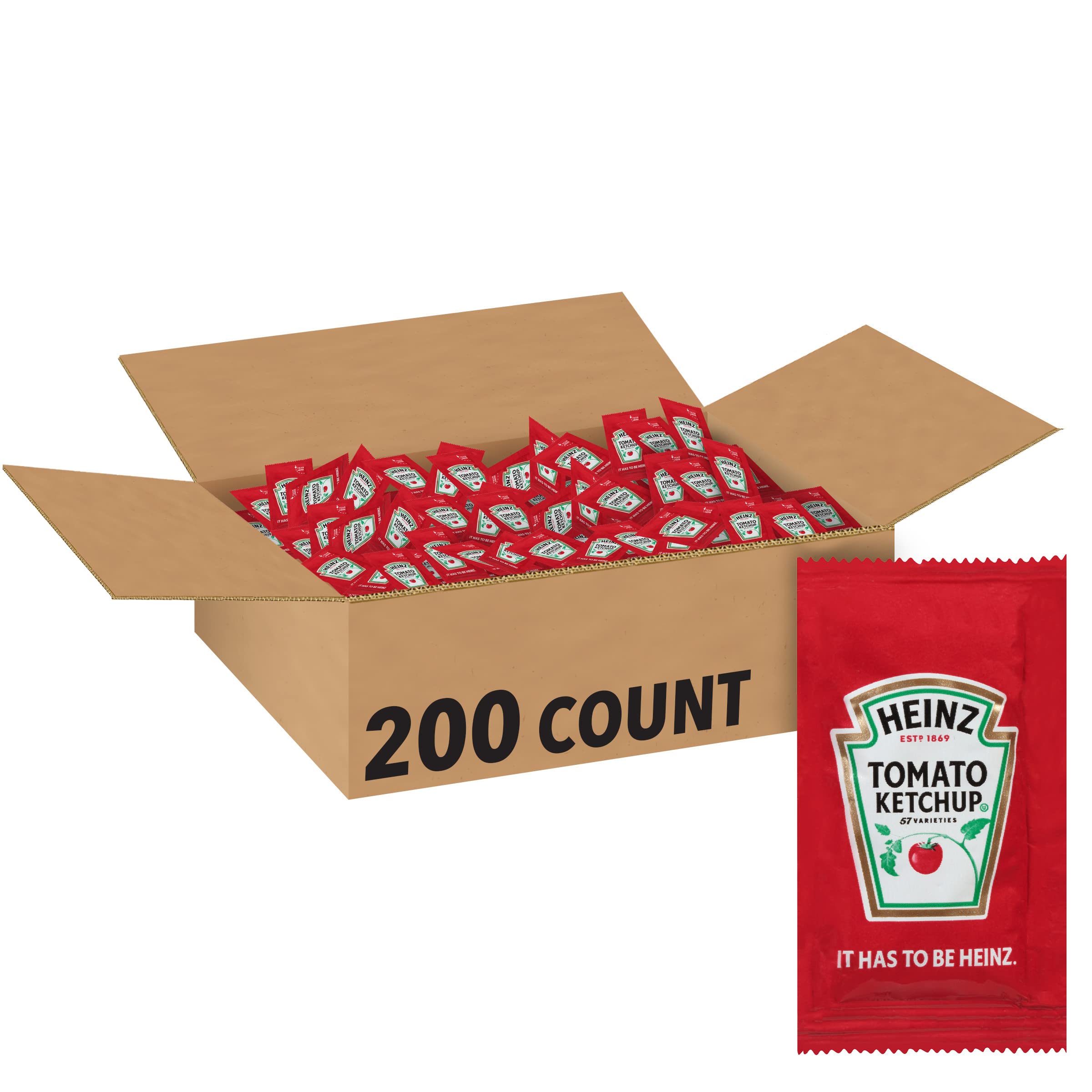 HEINZ sobre frontal mostrando diseño y conveniencia