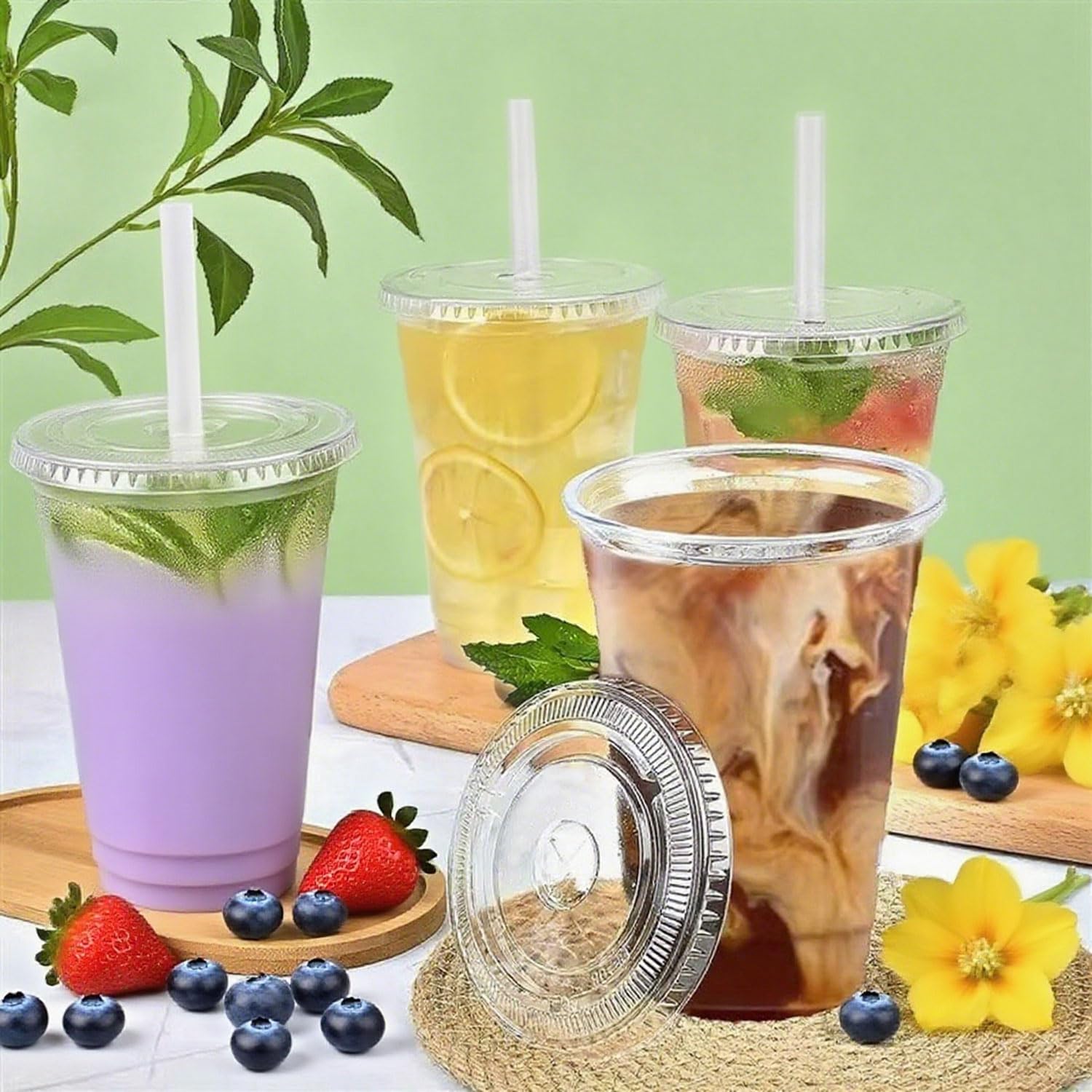 HELAOGUI clear cup texture showing PET clarity and sturdy walls