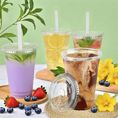 HELAOGUI clear cup texture showing PET clarity and sturdy walls